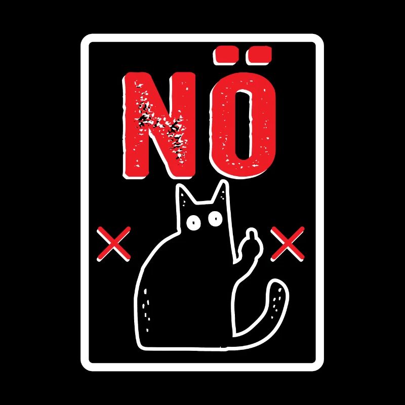 Nö Nein Nope Katze Sarkasmus Katze