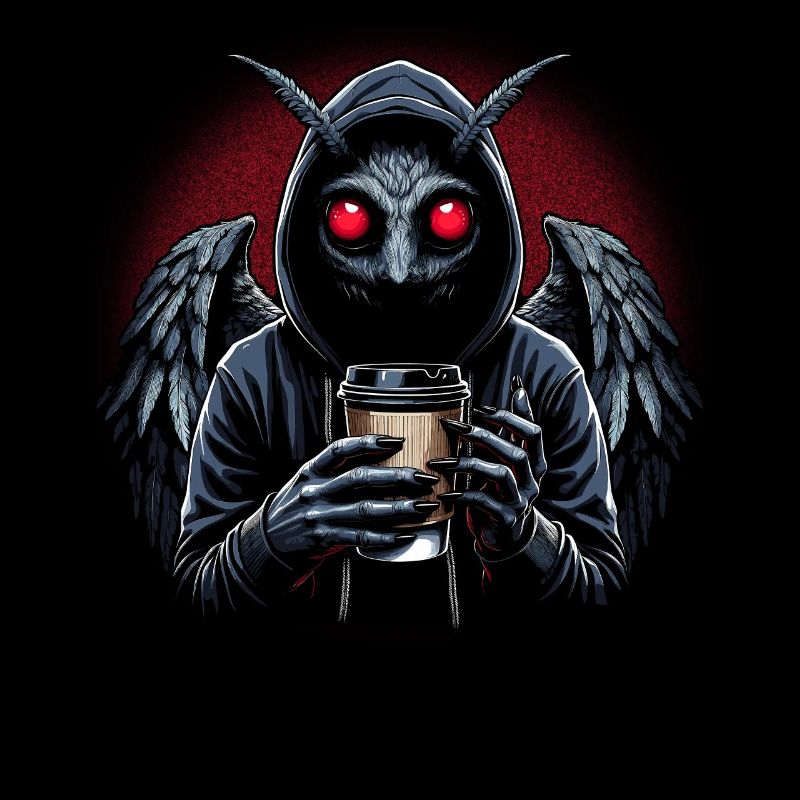 Mothman with Coffee Cup