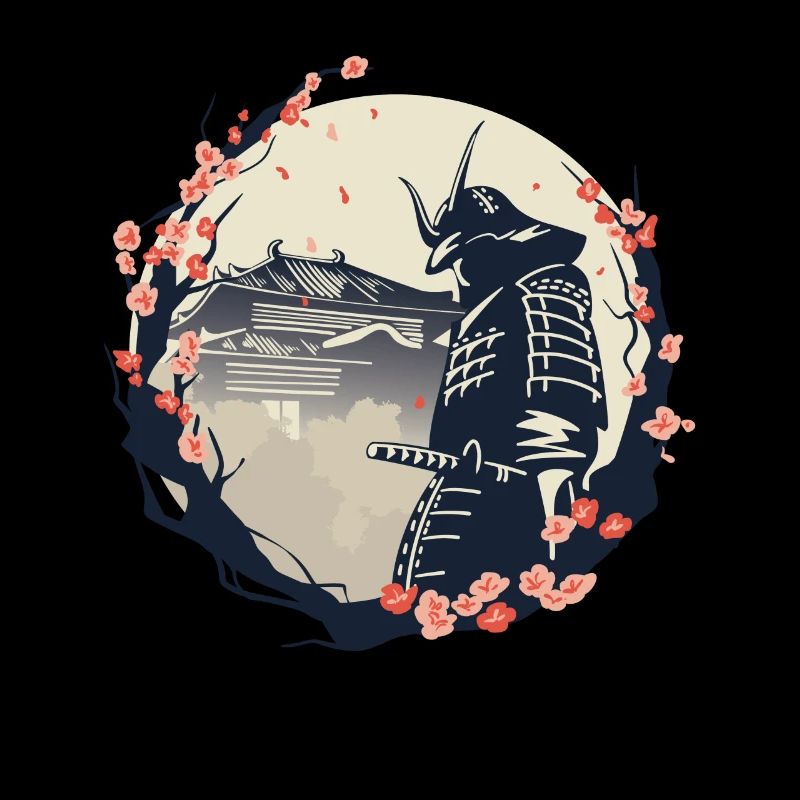 Samurai Cherry Blossoms Japan Japanese