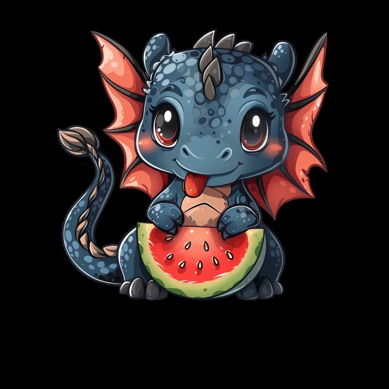 Drache Wassermelone Kawaii Drache Kinder