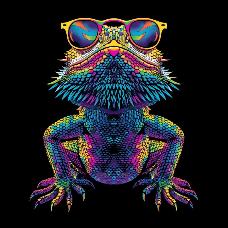 Bearded Dragon Lizard Reptile Sunglasses Pop Art