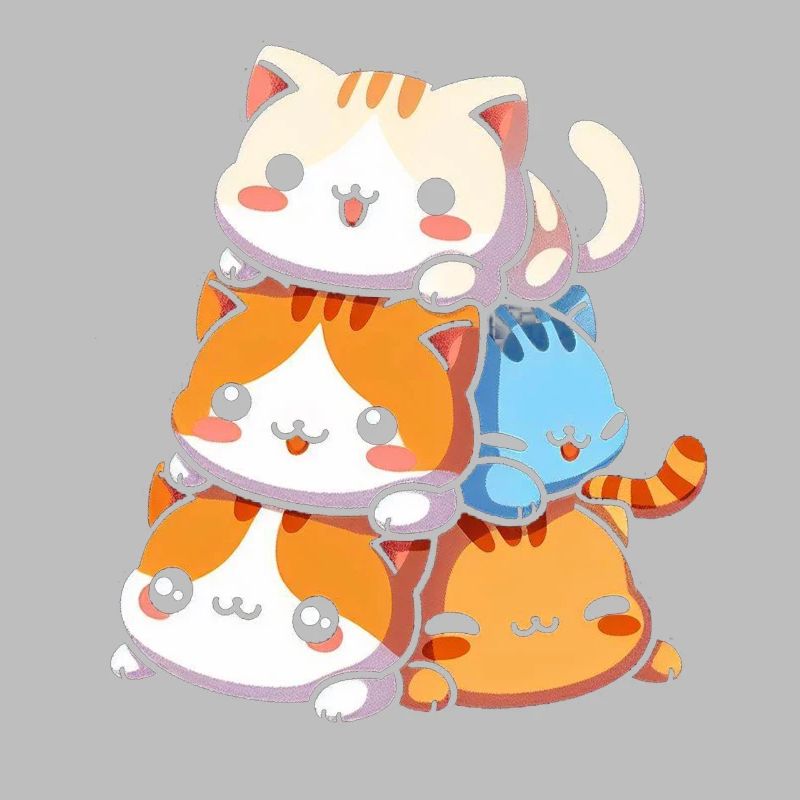Stack of Kitty Cats Stack Kawaii Meowtain Anime