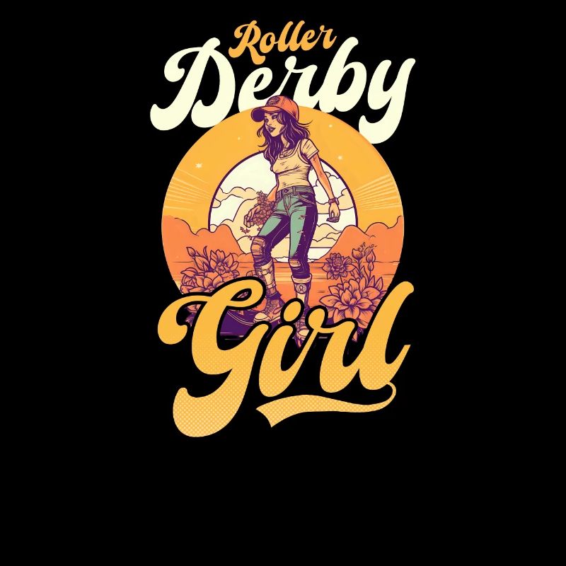 Roller Derby Vintage Retro Sonnenuntergang Roller Mädchen