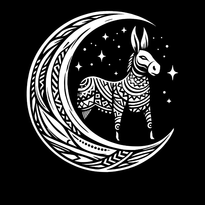 Mule âne tribale phases de lune