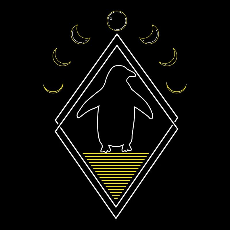 Pingouin Abstrait Phases de Lune