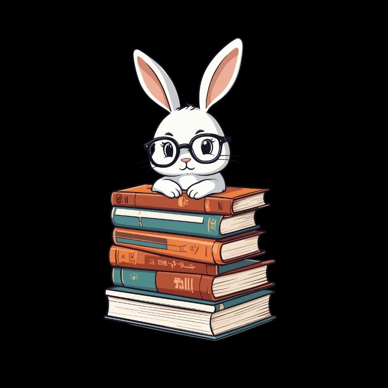 Lapin de lecture Style rat de bibliothèque parfait