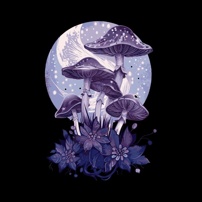 Fairycore Vintage Cottagecore Champignon Phases de Lune