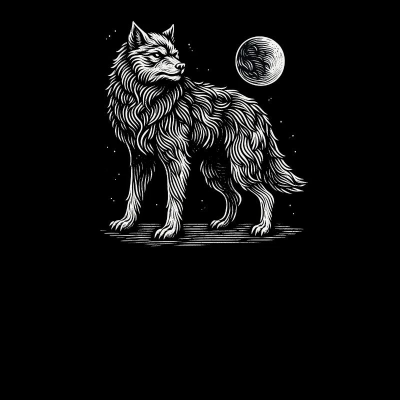 Wolf Mond Wildtier