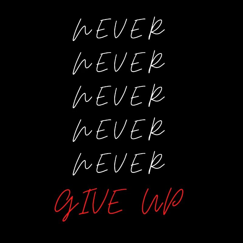 Motivational saying: Never Never Never Never Never