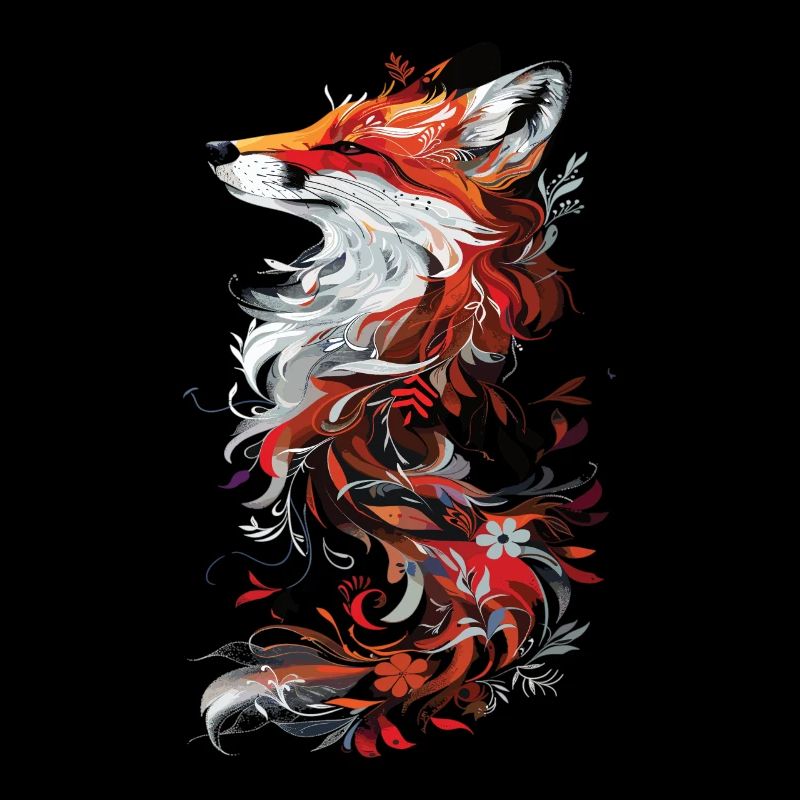 Majestätischer Rotfuchs Florales Design