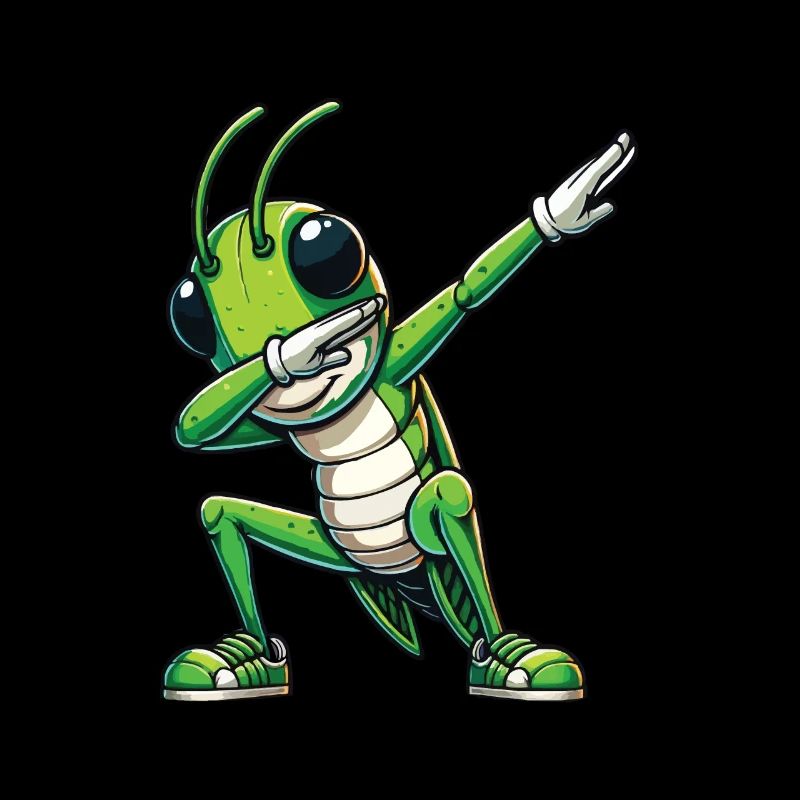 Dabender Grasshopper Drôle Dessin Animé Design