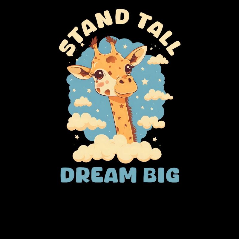 Giraffe steht aufrecht, träumt groß