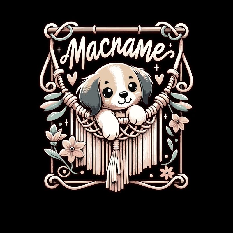 Funny Macrame Dog Artist Macrame