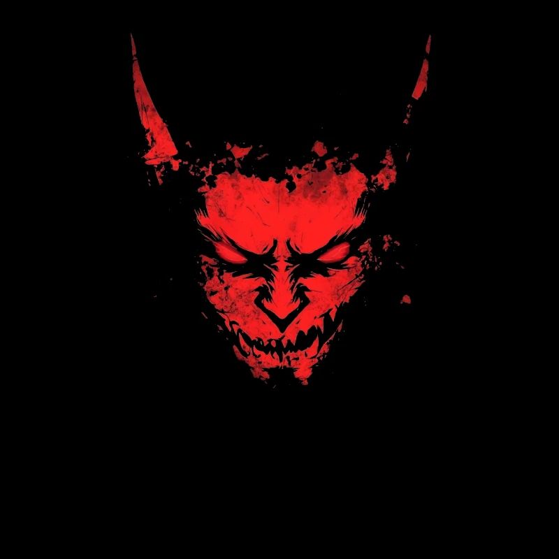 Horror Halloween Kostüm Rotes Dämonisches Gesicht