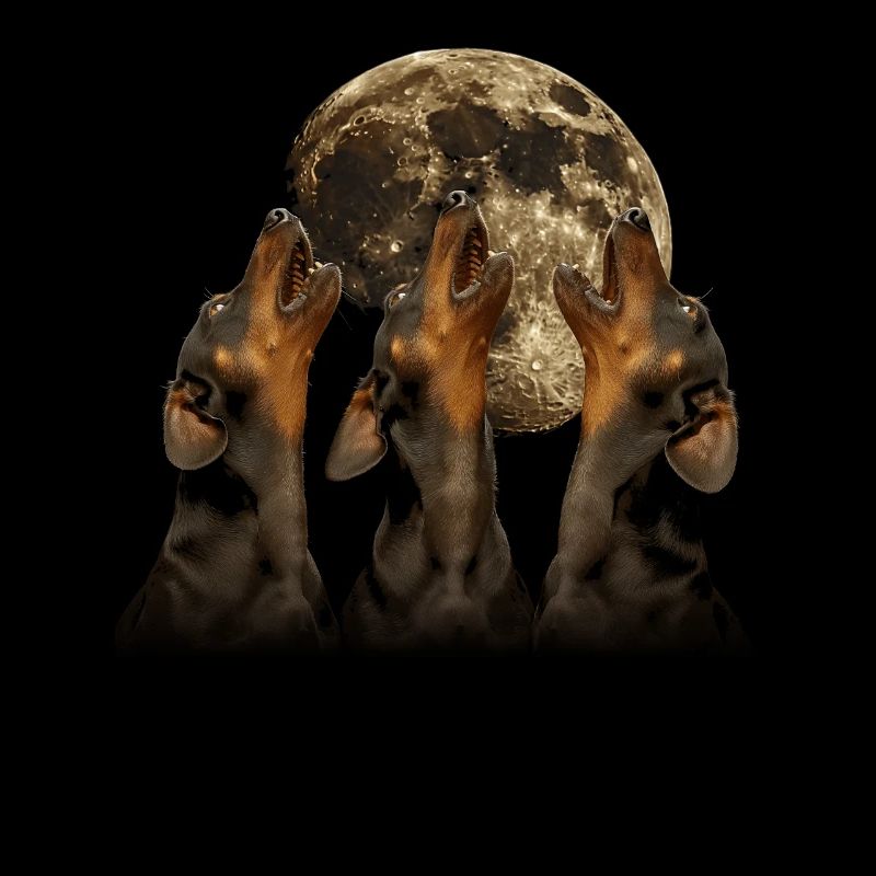 Dackel Hund Heulender Mond