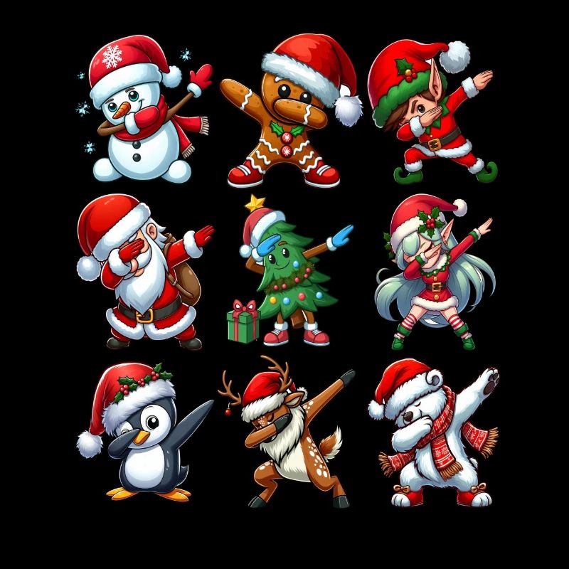 Dabbing Santa Elf Christmas Dance Squad Trendy