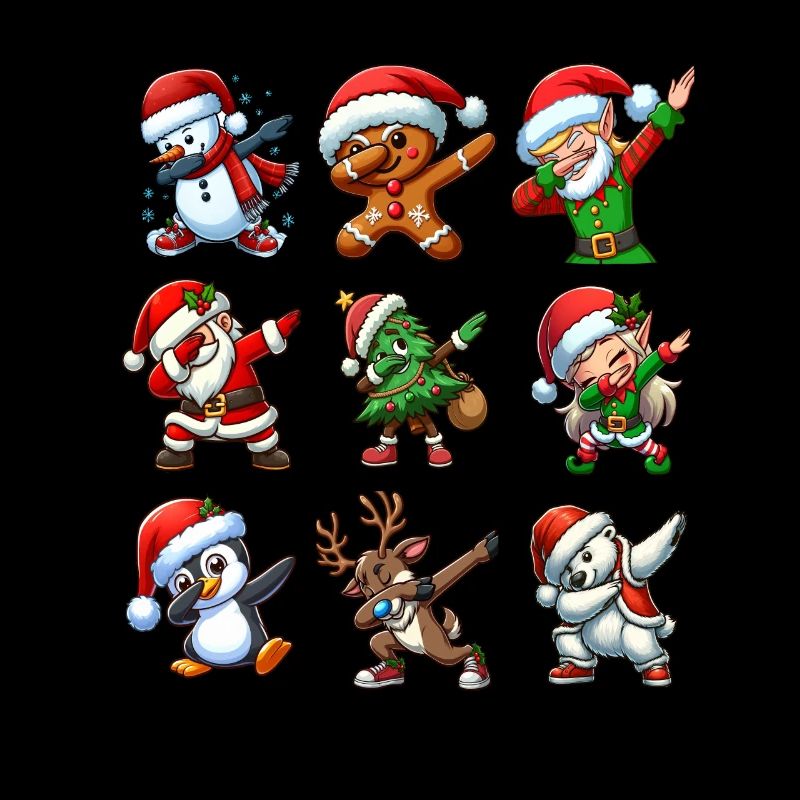 Dabbing Santa Elf Christmas Dance Squad Trendy