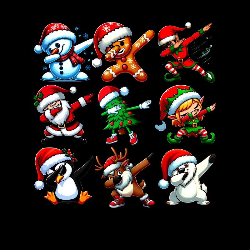 Dabbing Santa Elf Christmas Dance Squad Trendy