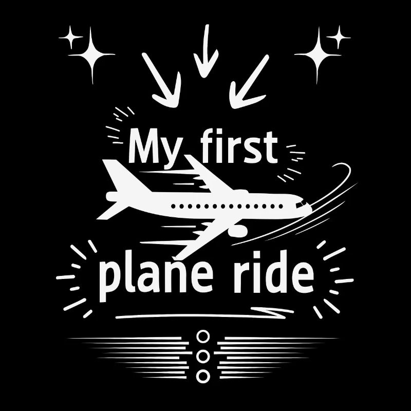 My First Plane Ride Black and White