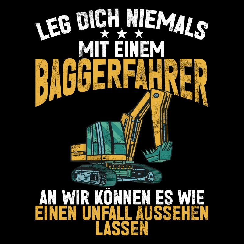 Baggerfahrer Lustige Bauarbeiter Beruf Excavator