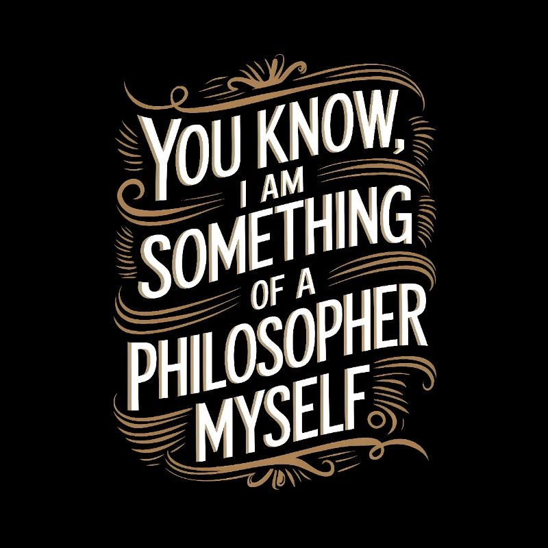 Vous savez, je suis moi-même un peu philosophe