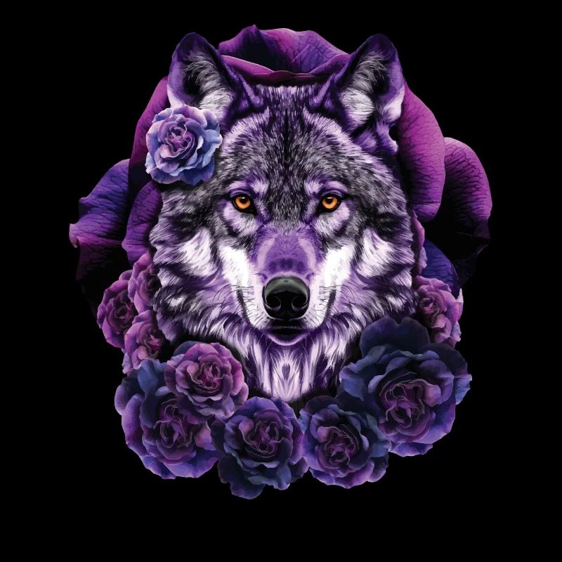 Wolf Liebhaber Wildtier Kunst Wolf Bunt Tier