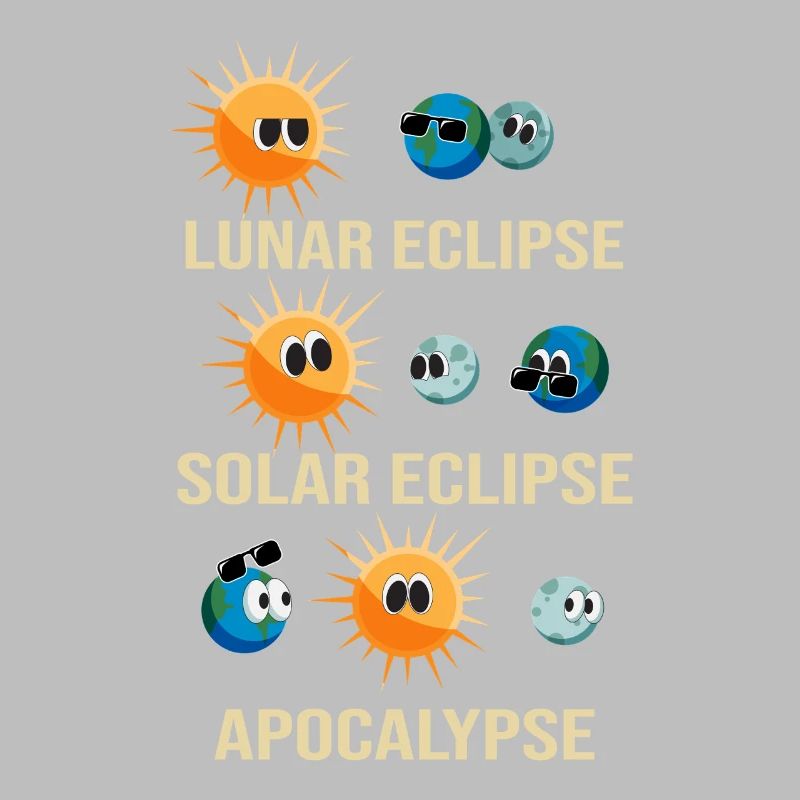 Funny moon and solar eclipse