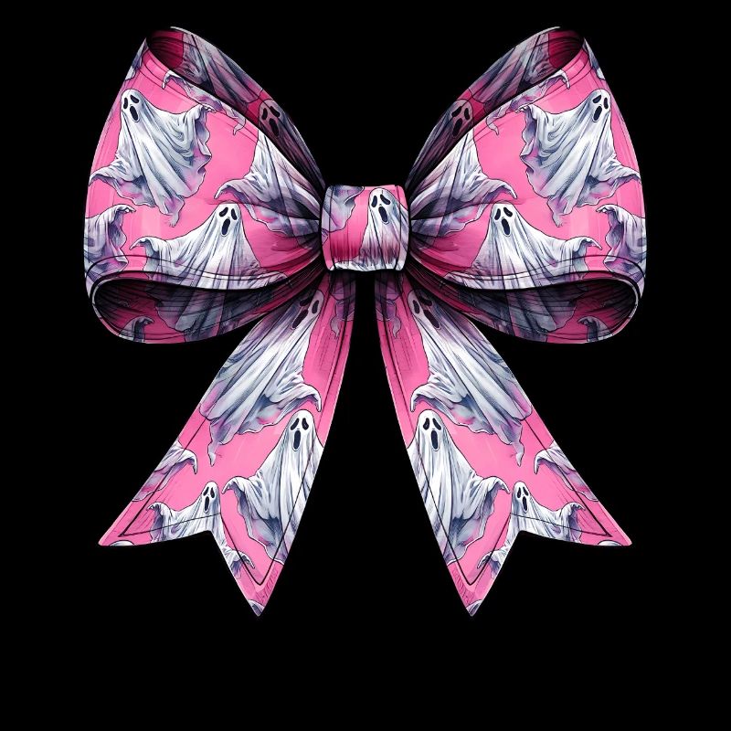 Coquettish Bow Ghost Pattern Spooky Halloween