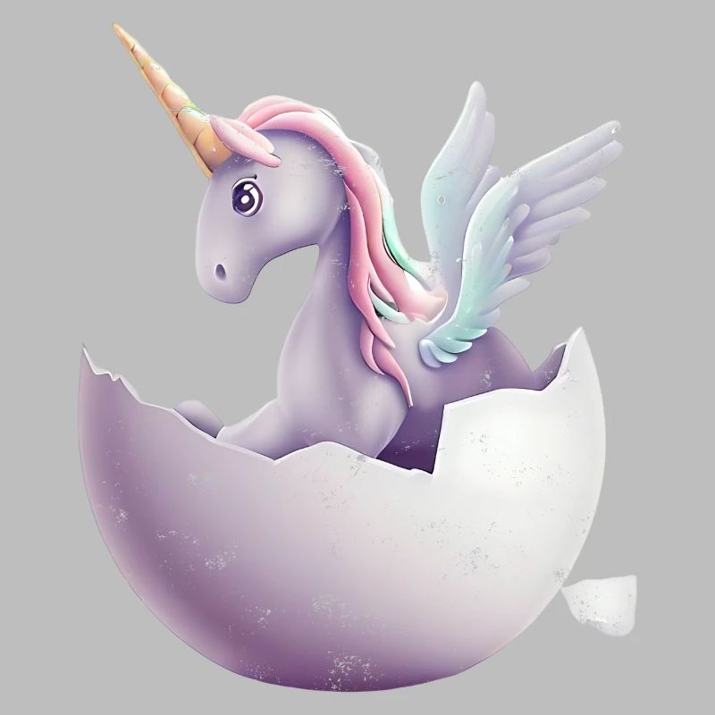 Baby unicorn hatches from egg