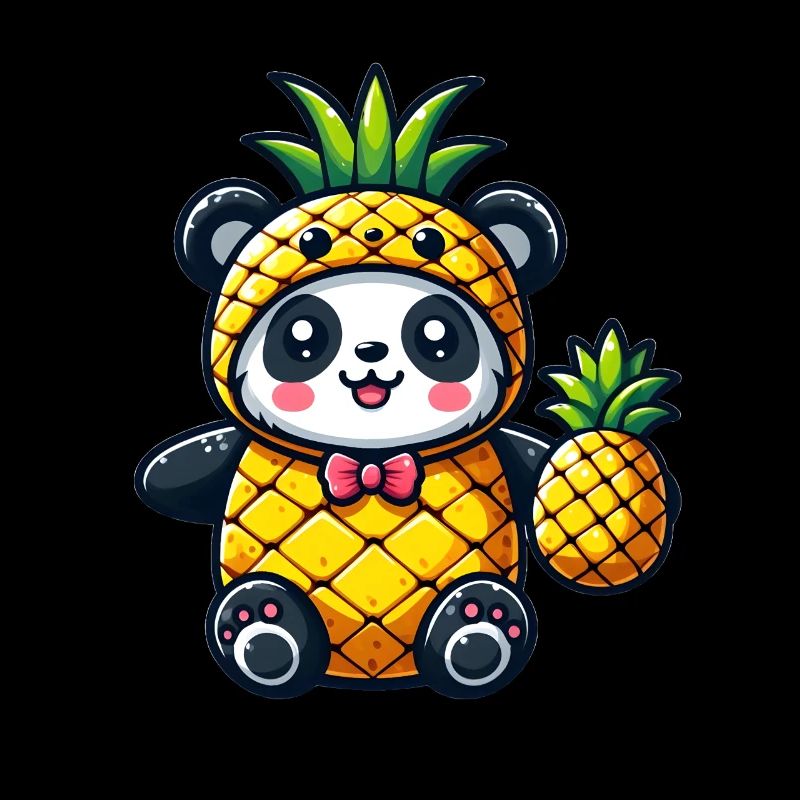 Panda in pineapple costume