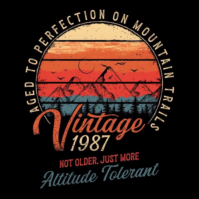 Vintage 1987 Geburtstag Wandern Berge Geschenk