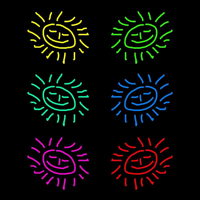sun sticker yellow red