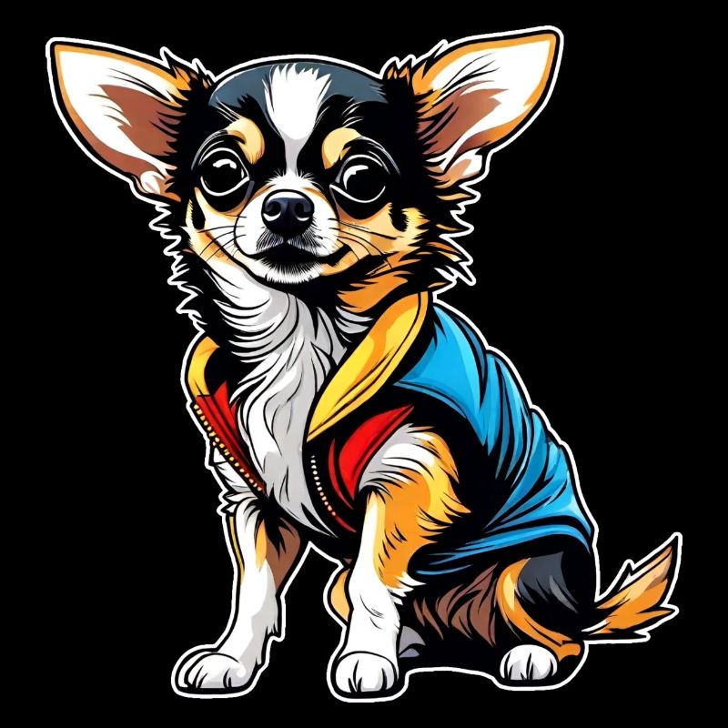 Mignon petit chien chihuahua dans un style comique