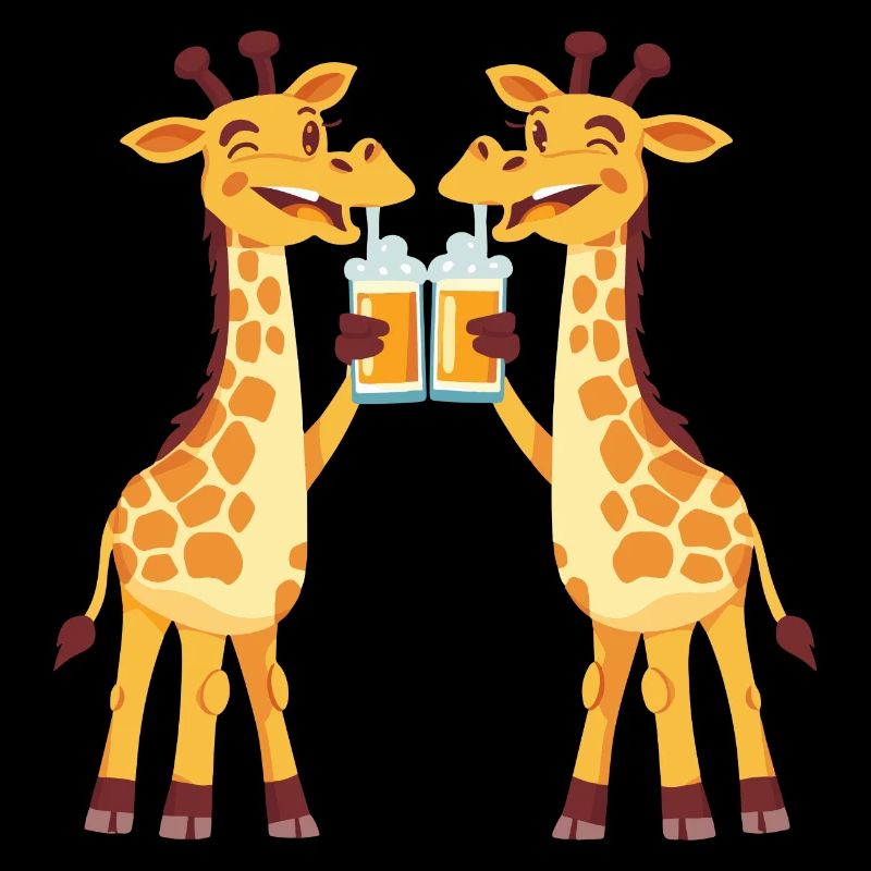Giraffe Comic Tier Bier Lustig Saufen