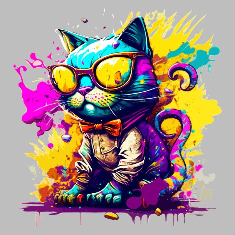 Chat dans le style graffiti