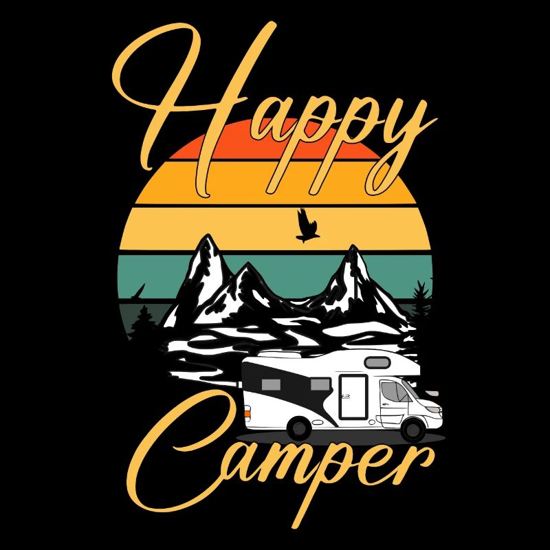 Happy Camper Campinghome Mountains Coucher de soleil