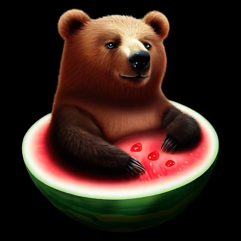 Bear in a watermelon