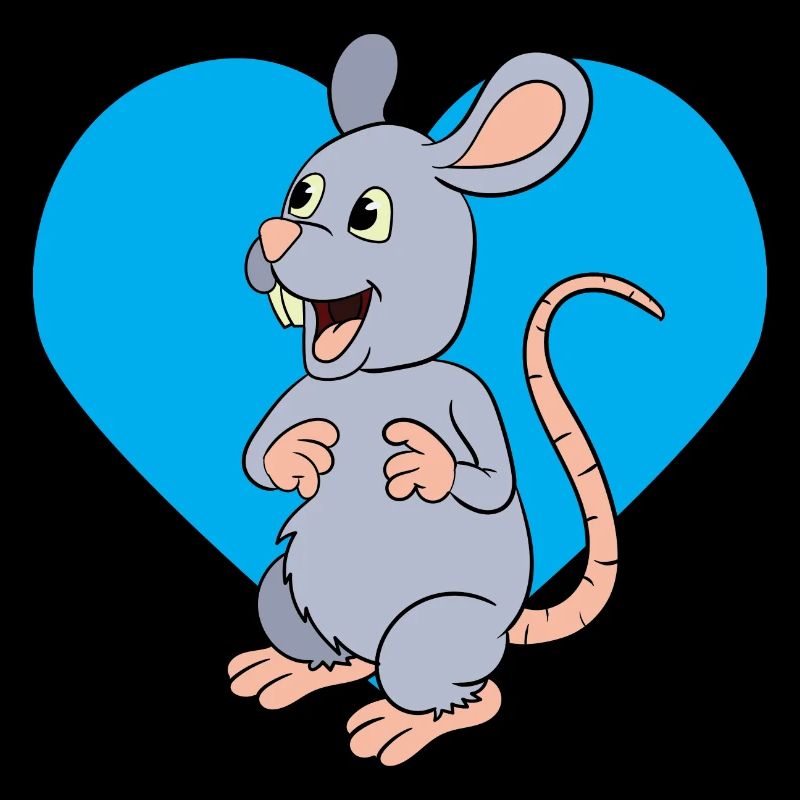 Rat with blue heart