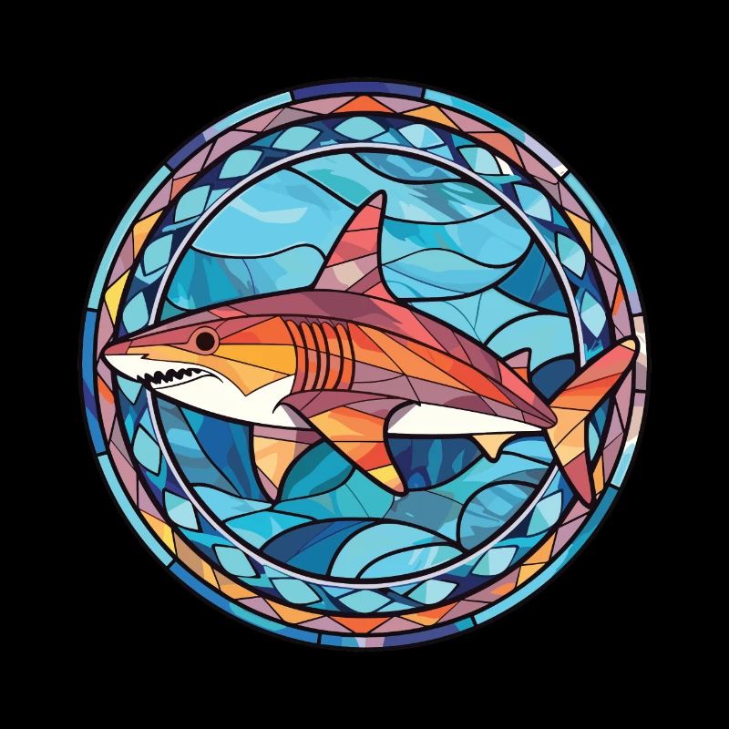 Illustration d’animal de compagnie aquarelle colorée de requin