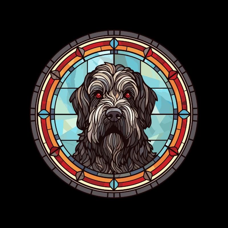 Schwarz Russischer Terrier Hunderasse Buntglas Colo