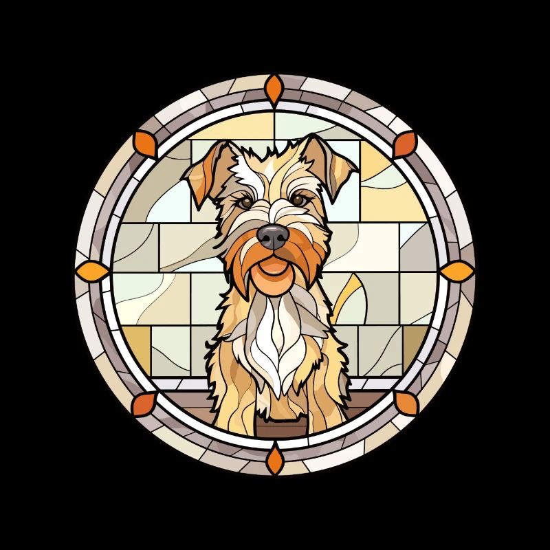 Lucas Terrier Hunderasse Buntes Glas Wat