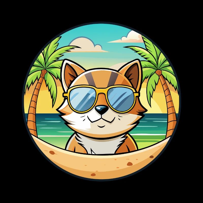 Donskoy Lunettes de soleil de dessin animé de race de chat plage