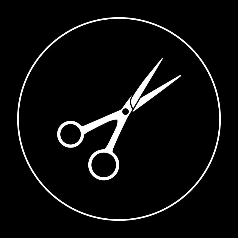 Cercle de barbier aux ciseaux