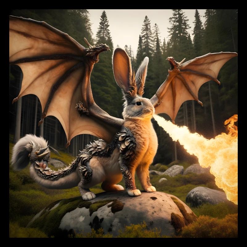 Feuerspeiender Hase Drache #16