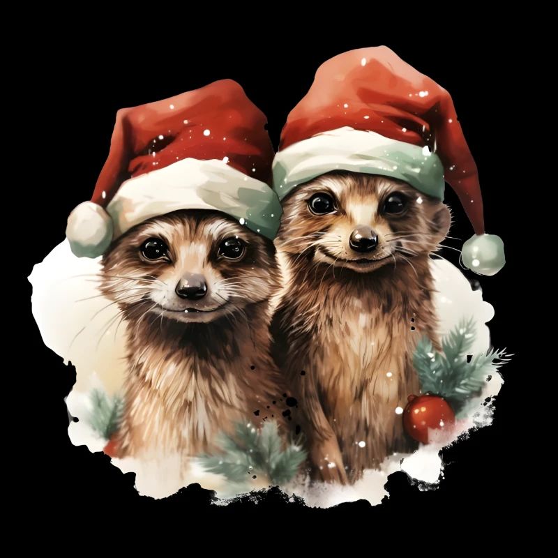 Suricate avec bonnet de Père Noël
