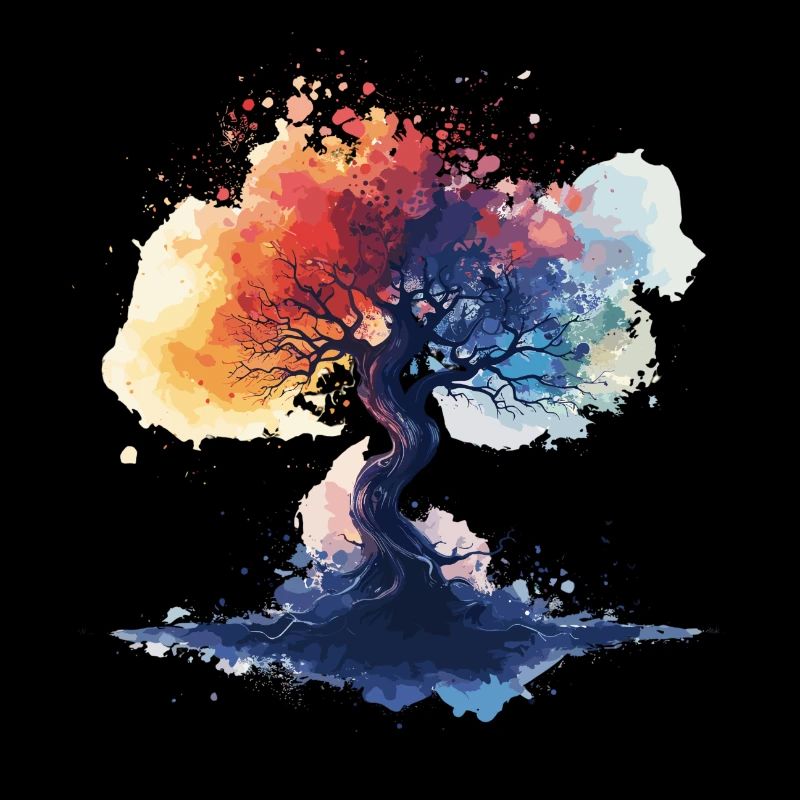 Baum bunt Aquarell Stil