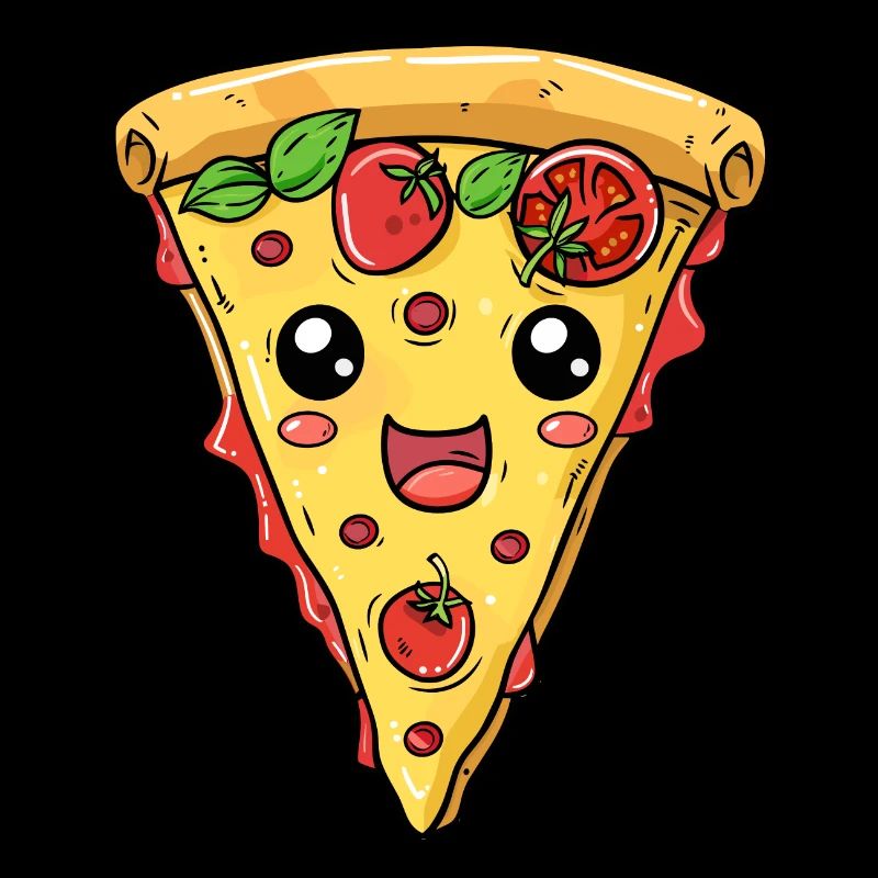 DRÔLE DE VISAGE DE PIZZA AMATEUR DE RESTAURATION RAPIDE