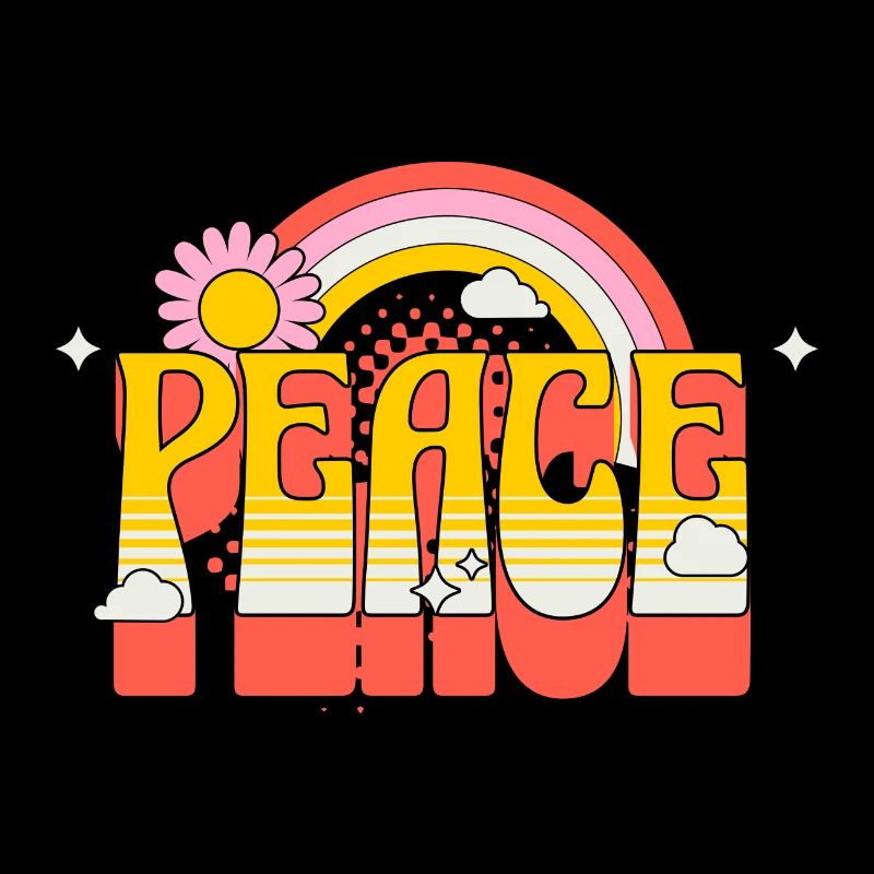 Peace Frieden Bunt Regenbogen Blume Gegen Krieg