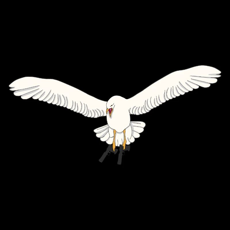 Möwe mit Pistolen