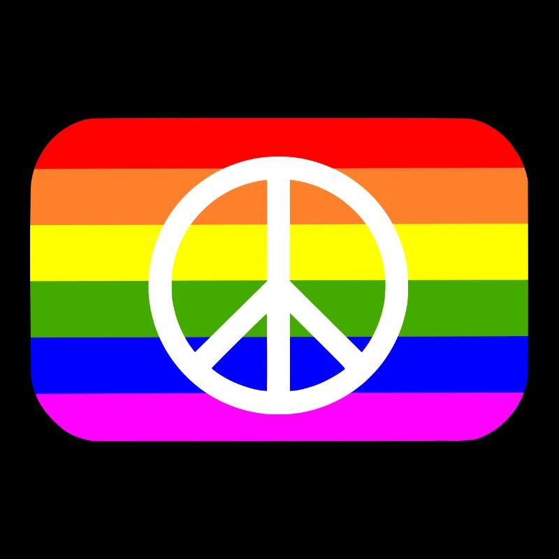 Peace zeichen auf LGBT Regenbogen flagge